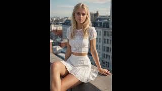 AI Swedish Model Video - Urban Oasis: Swedish Models on the Rooftop