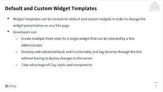 Widget Templates 7.3