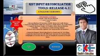 Best Free GST Input RECO Tools Release 4.1#English Version#2B RECONCILIATION#