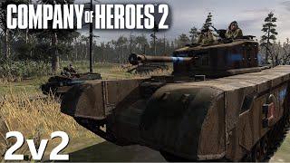 CoH2: 2v2 Top Tier Brits Gameplay (Company of Heroes 2)