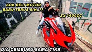 REAKSI PACAR KETIKA BELI MOGE BARU LAGI ZX1400CC DIA CEMBURU SAMA CEWEK LAIN