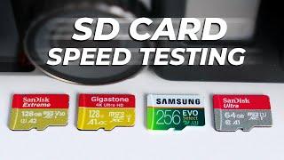 Testing SD Card Write Speeds – Gigastone 4K vs Samsung Evo vs SanDisk Extreme.  Who is FASTER?