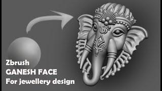 ZBRUSH GANESH FACE FOR JEWELLERY