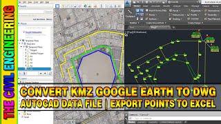 How to Convert KMZ Google Earth to DWG AutoCAD File | Convert KMZ to Excel with Points and Elevation