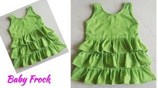 Frill Baby Frock Cutting and Stitching Very Easy for 1 year Baby