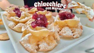 CHIACCHIERE CON MARMELLATA e semplici SENZA BURRO alla PANNA