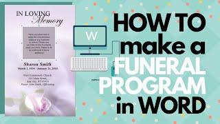 How To Make A Funeral Program In Word