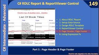 C# RDLC Reports | Part 5 - Page Header & Page Footer | C# Advanced #149