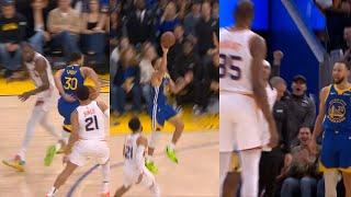 Steph Curry hits INSANE buzzer beater even Kevin Durant had to dap him up 