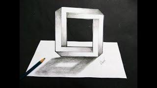 How To Draw An Impossible Square - 3D Square - Impossible Shapes (Narrated)-Real Time Step by Step