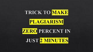 How to Remove Plagiarism