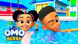 Fun At the Pool! | OmoBerry | Water Safety For Kids Song + Pool Safety Video + Drowning Safety Video