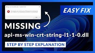 api-ms-win-crt-string-l1-1-0.dll Error Windows 11 | 2 Ways To FIX | 2021