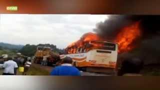 Brush With Death As Bus Catches Fire