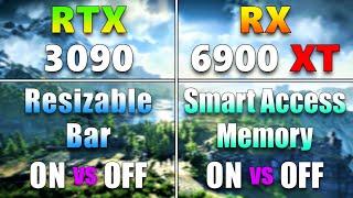 Resizable Bar vs Smart Access Memory (SAM) ON vs OFF | RTX 3090 vs RX 6900 XT | NVIDIA vs AMD