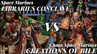 NEW DETACHMENTS AND BUFFED SPACE MARINES! 40k Battle Report. chaos space marines Vs Space Marines.