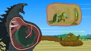 Rescue GODZILLA EARTH From GODZILLA & KONG: The Battle Over Birth??? - FUNNY CARTOON