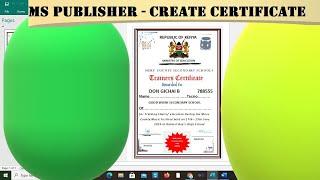 Create a Certificate using Microsoft Publisher