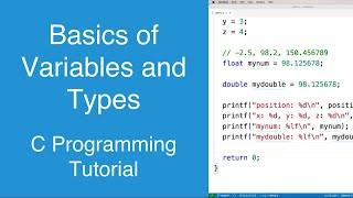 Basics of variables and types | C Programming Tutorial