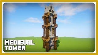 Minecraft: How To Build A Medieval Tower Tutorial (Easy Survival Minecraft Build)