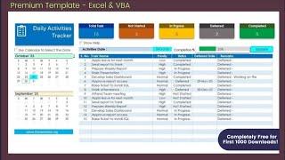 Automated Task & Activity Management Tracker in Excel & VBA (Premium Tool)