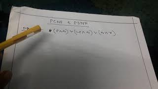 PCNF AND PDNF || PROPOSITIONAL CALCULUS