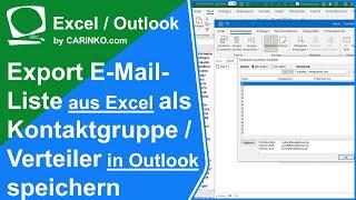 Outlook Kontaktgruppe | Kontaktverteiler in Outlook aus Excel importieren - carinko.com