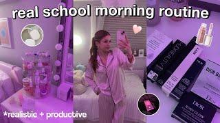 REAL SCHOOL MORNING ROUTINE *7am routine + get ready w me 