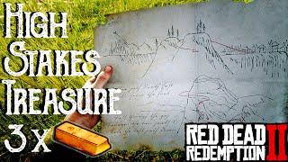 High Stakes Treasure Map locations | EASY 3x Gold bars ($1500!) | RDR2 Money guide
