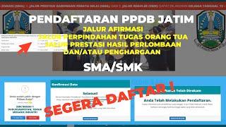 #Seri6 #PPDBJatim: [RESMI] Pendaftaran PPDB Jatim Jalur Afirmasi,Perpindahan Tugas & Prestasi Dibuka