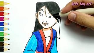 VERY EASY , How to draw mulan , drawing for kids