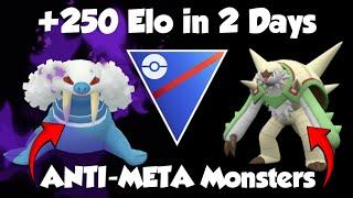 +250ELO IN 2 DAYS USING THESE ANTI META MONSTERS Great League FT Shadow Walrein Sableye Chesnaught