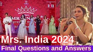 Mrs. India 2024 | Silver | Final Questions and Answers