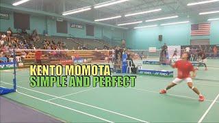 Badminton Robot Kento Momota. Simple step and perfect shot.