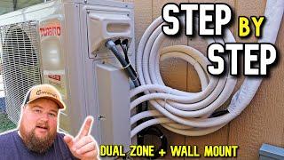 Turbro Mini Split AC Install - EVERY STEP - Dual Zone Mini Split Install