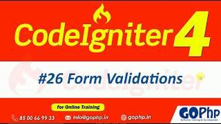 #26 Form Validations in CodeIgniter 4