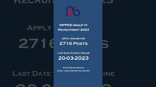 MPPEB Group IV Recruitment 2023 – Apply Online for 2716 Posts