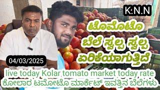 Live today Kolar tomato market rate 04/03/2025  ಕೋಲಾರ ಟಮೋಟ ಮಾರ್ಕೆಟ್ ಇವತ್ತಿನ ರೇಟ್ ಎಷ್ಟುಗೊತ್ತಾ.?