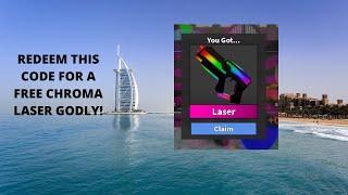 REDEEM THIS CODE IN MM2 TO GET A FREE CHROMA LASER GODLY GUN! ROBLOX MM2!