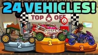 RANKING ALL 24 VEHICLES FOR GRINDING CUPS- Hill Climb Racing 2