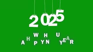 2025 Happy New Year Hanging Thread Animation  |  Green Screen  |  Free No Copyright Video Footage