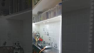 Non modular kitchen makeover with strip light #nonmodularkitchen #kitchen #nonmodular #striplight