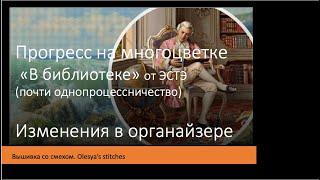 Прогресс на многоцветке «В библиотеке» от ЭСТЭ. Oрганайзер