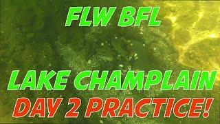 FLW BFL Bass Fishing Tournament on Lake Champlain - Day 2 Practice Video