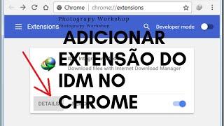 Adicionar extensão do IDM no chrome