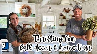 Goodwill Thrift with us - High End Home Decor on a Budget  & Home Tour - Fall Decor Challenge