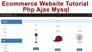 Ecommerce website tutorial php ajax mysql