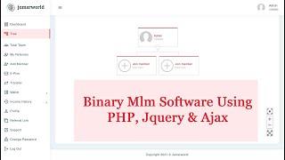 [With Source code] Binary Mlm Software with pin using Php Mysql |mlm website development |