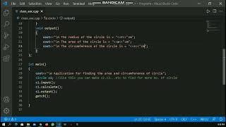 Program to find area and circumference of circle using class in C++ | #class  #coding #cpp