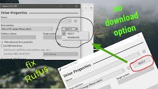 How to fix no download option in Rufus  | rufus no download iso option